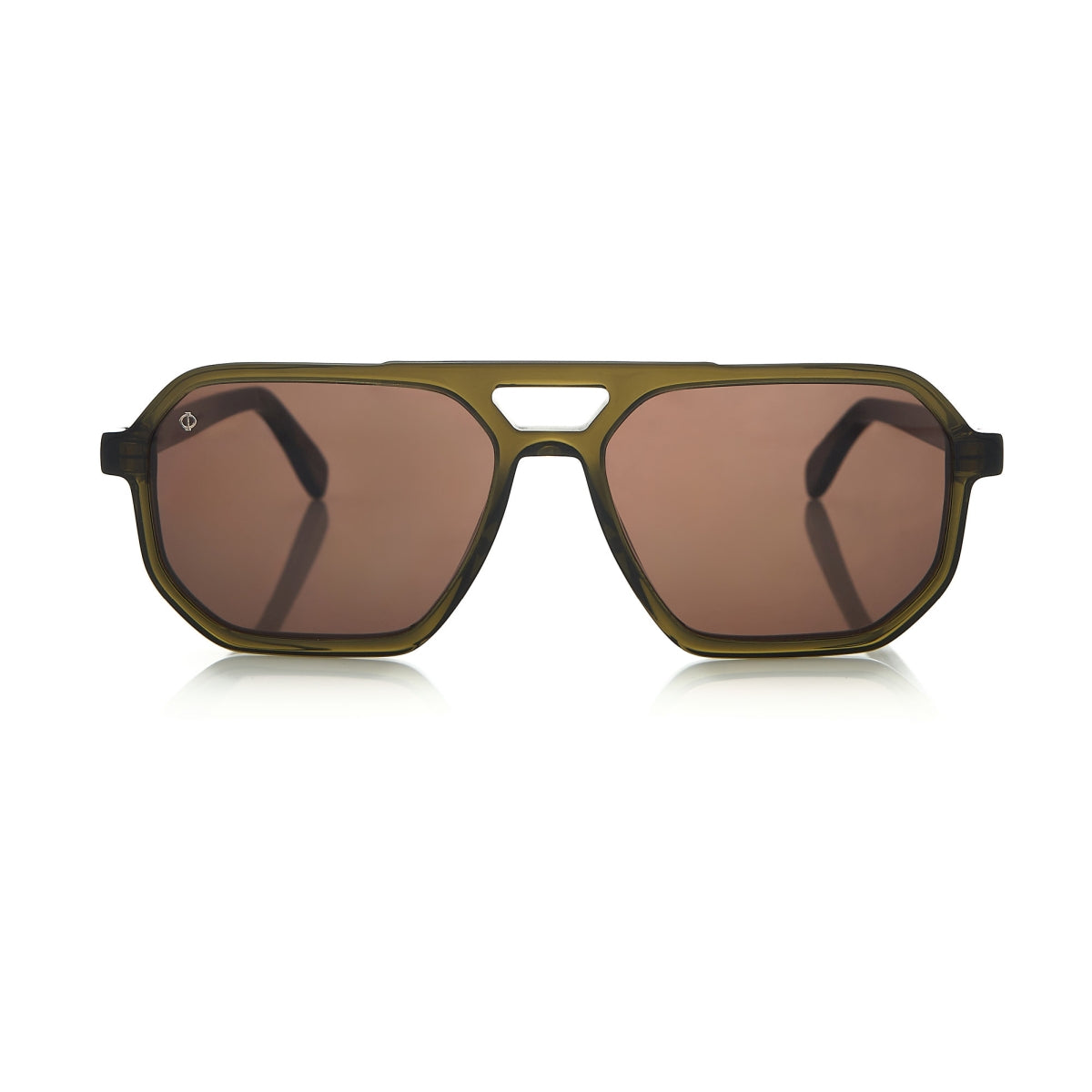 KYTHNOS IN OLIVE GREEN WITH STONE BROWN LENSES