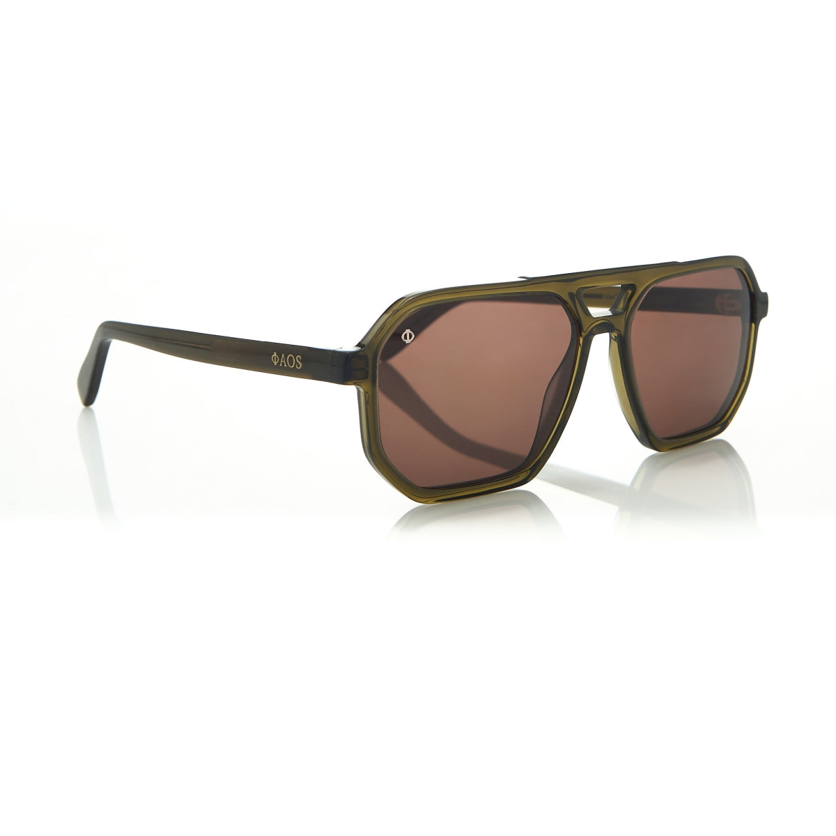 KYTHNOS IN OLIVE GREEN WITH STONE BROWN LENSES