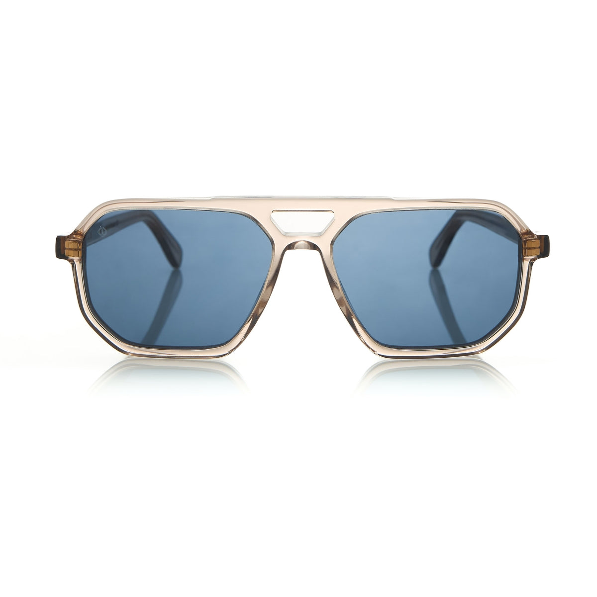 KYTHNOS IN CRYSTAL BEIGE WITH AEGEAN BLUE LENSES