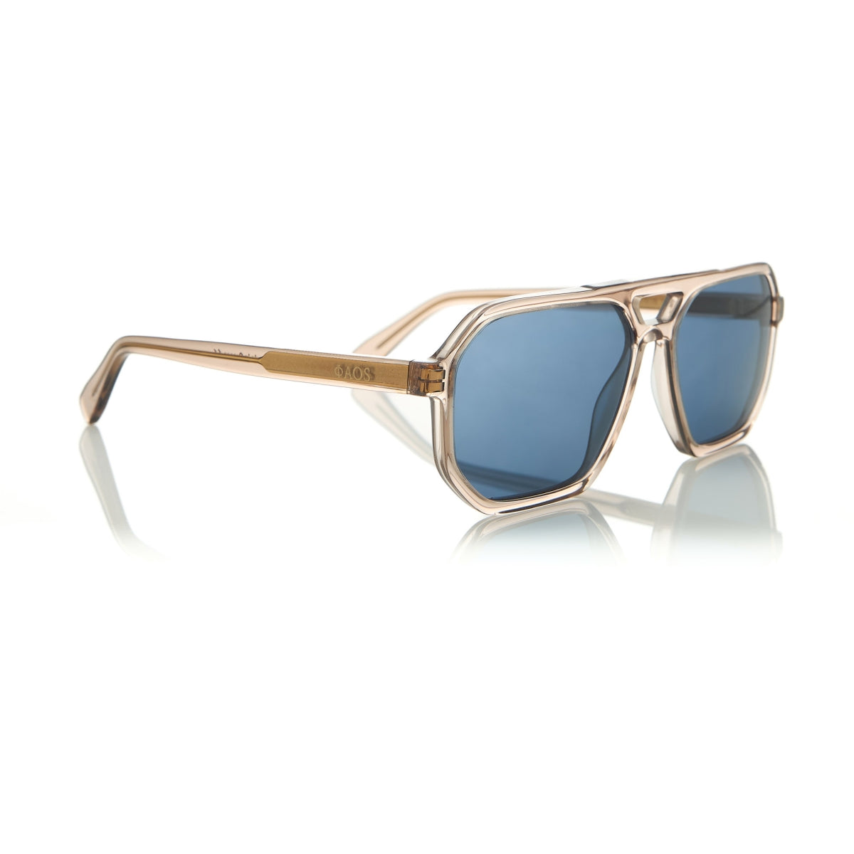 KYTHNOS IN CRYSTAL BEIGE WITH AEGEAN BLUE LENSES