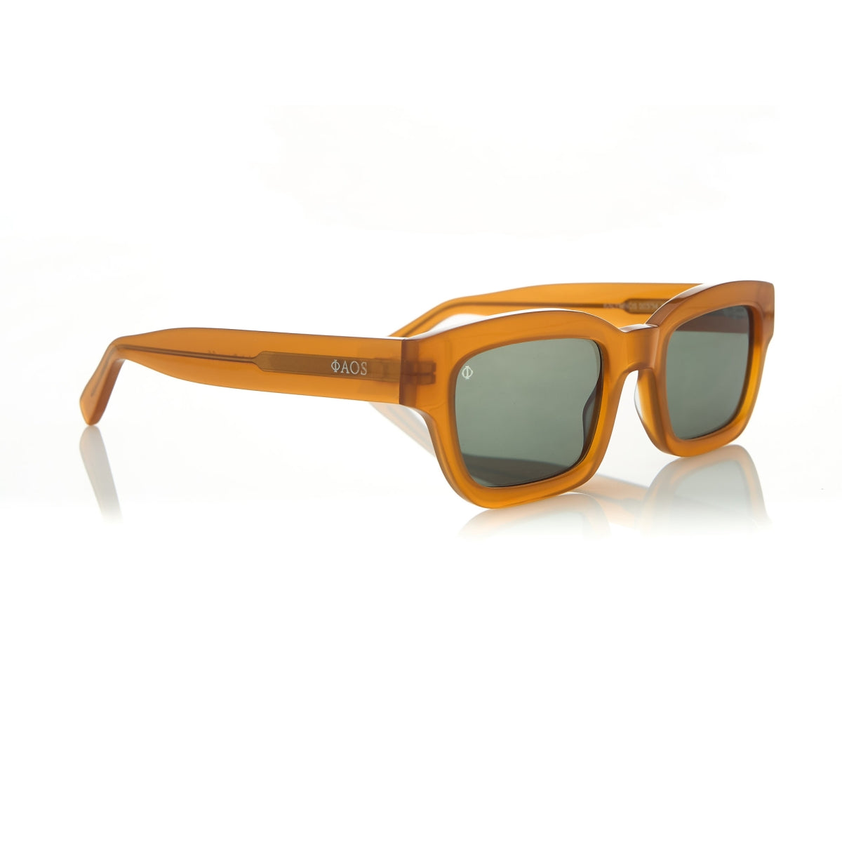 KALYMNOS IN ELECTRUM AMBER WITH ALGAE GREEN LENSES