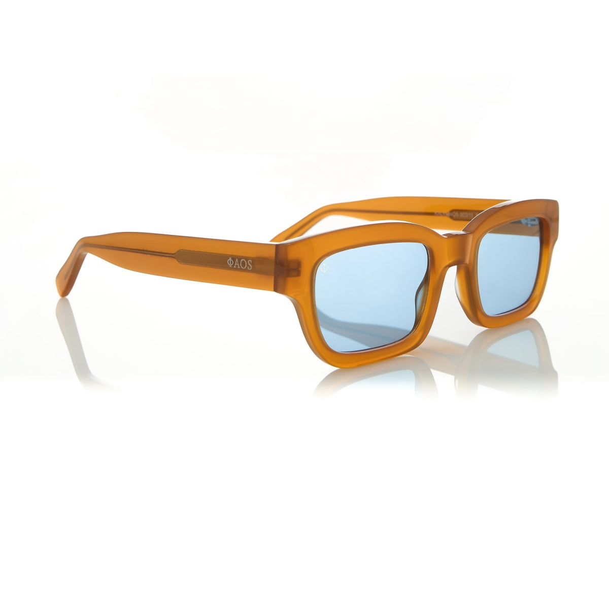 KALYMNOS IN ELECTRUM AMBER WITH KYANO BLUE LENSES