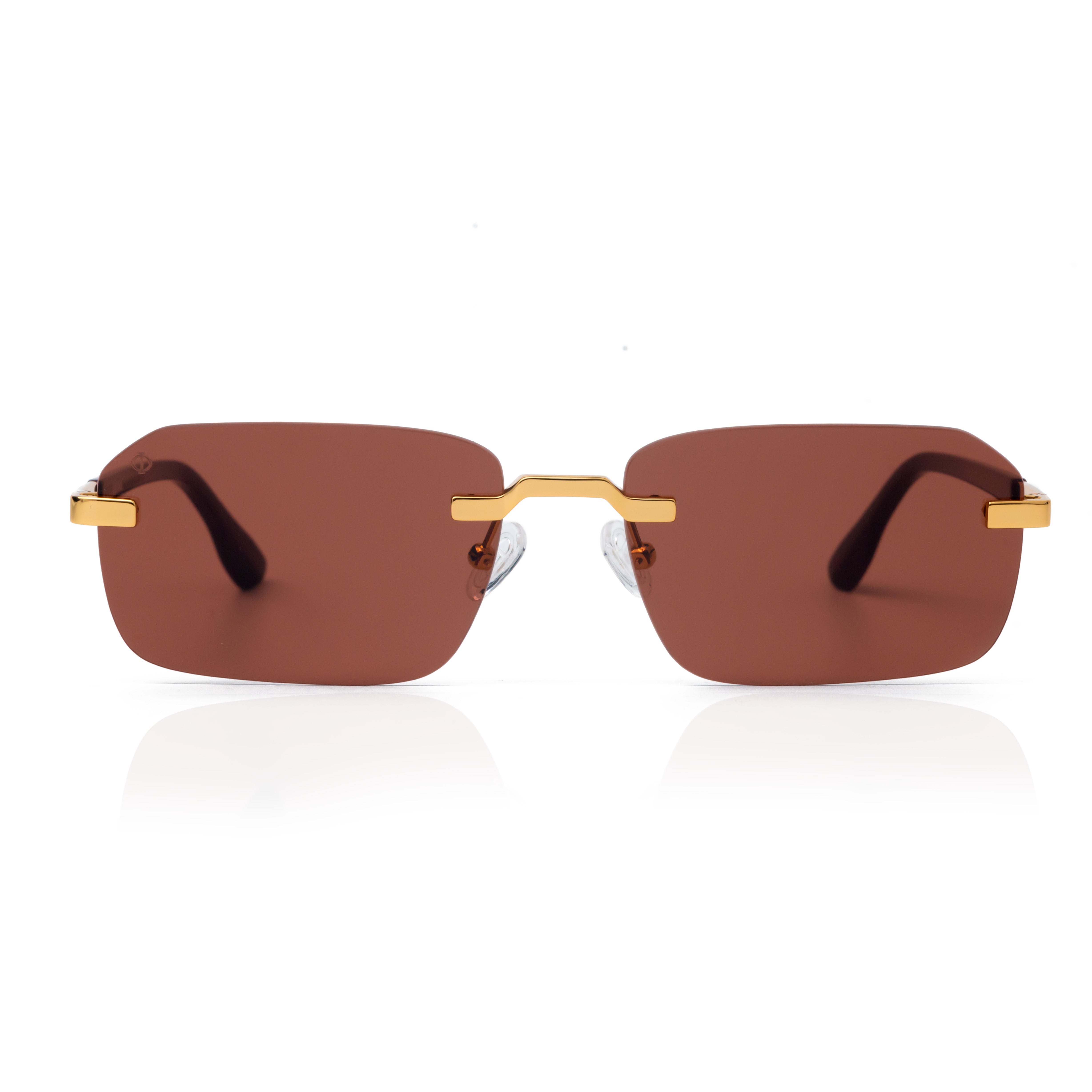 MYCENAE IN METALIC GOLD WITH MAROON LENSES