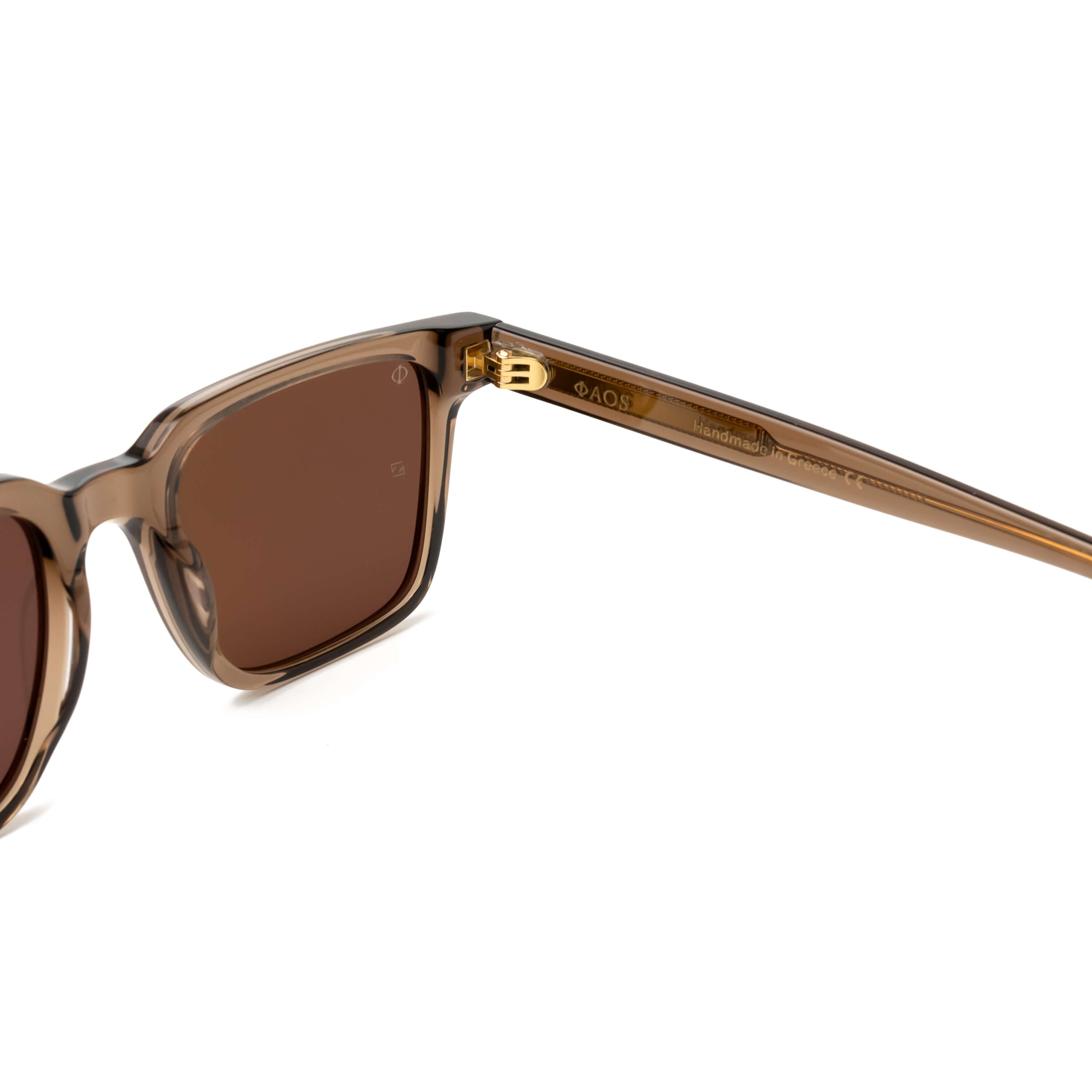 ANDROS IN CRYSTAL SEPIA WITH STONE BROWN LENSES