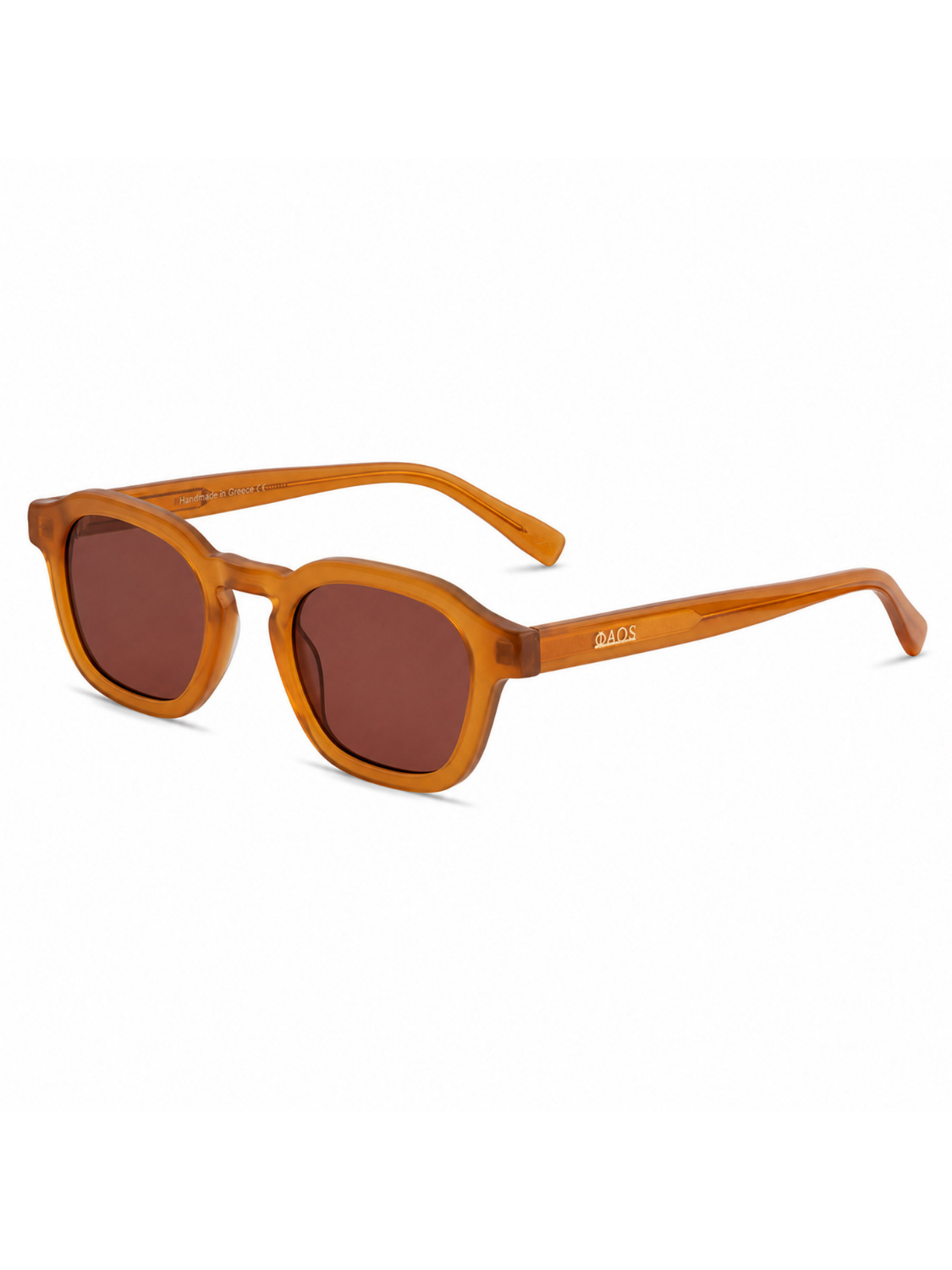 SIKINOS IN ELECTRUM AMBER WITH MAROON LENSES