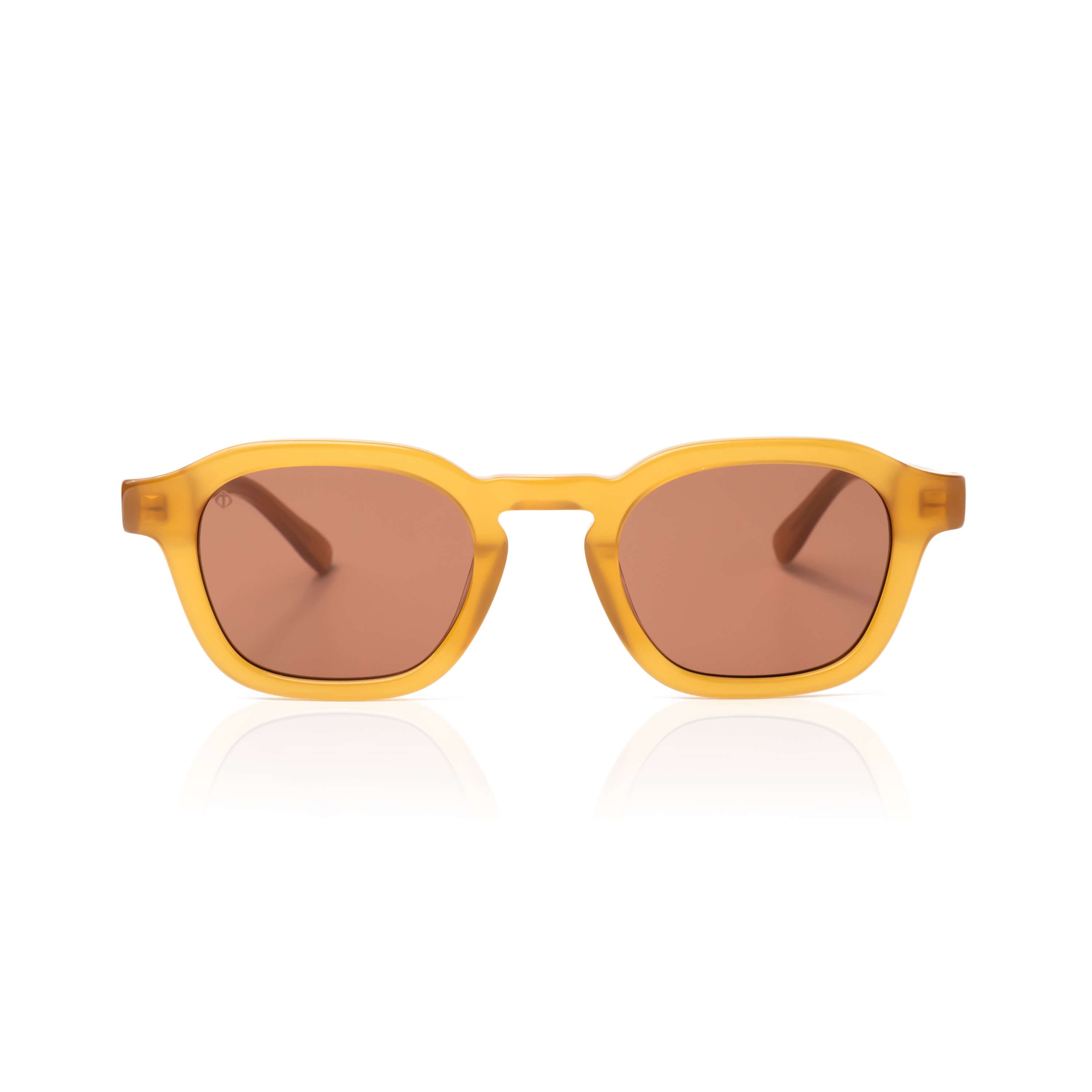 SIKINOS IN ELECTRUM AMBER WITH MAROON LENSES