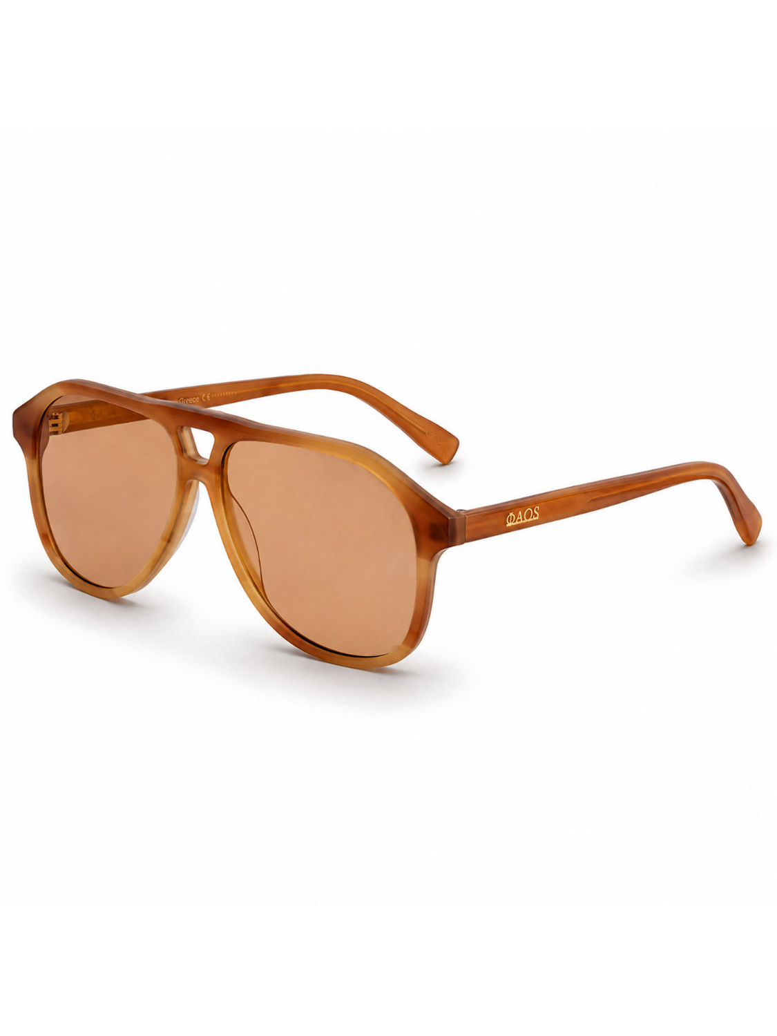 SERIFOS IN MARBLE AMBER WITH POTTERY BROWN LENSES