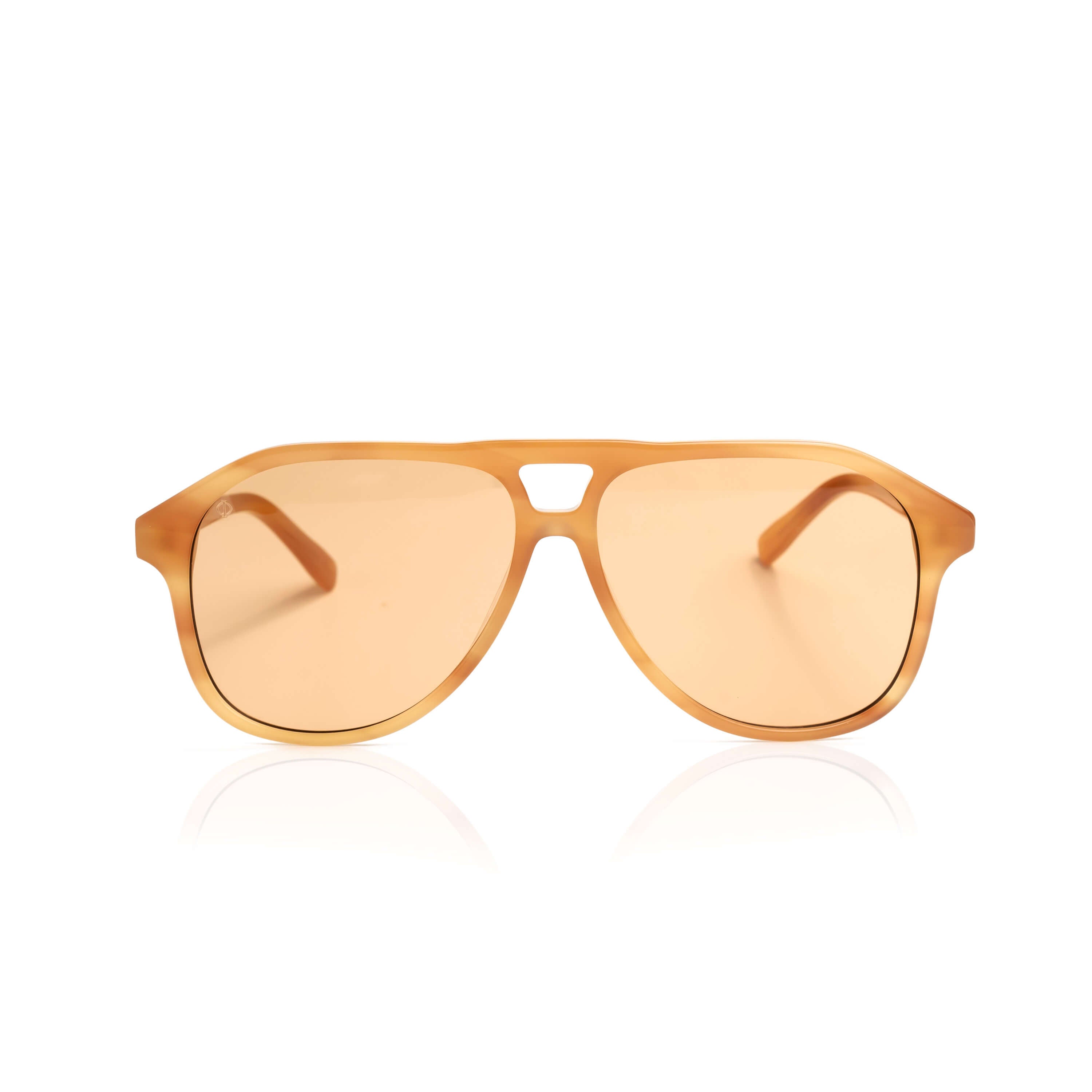 SERIFOS IN MARBLE AMBER WITH POTTERY BROWN LENSES