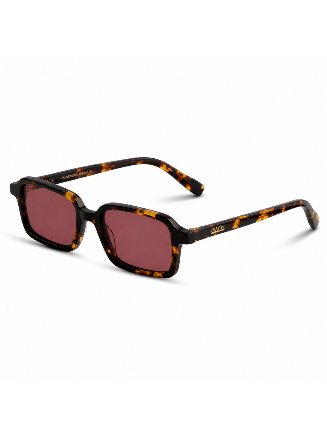 KEROS IN MARBLE BROWN WITH VOLCANIC RED LENSES