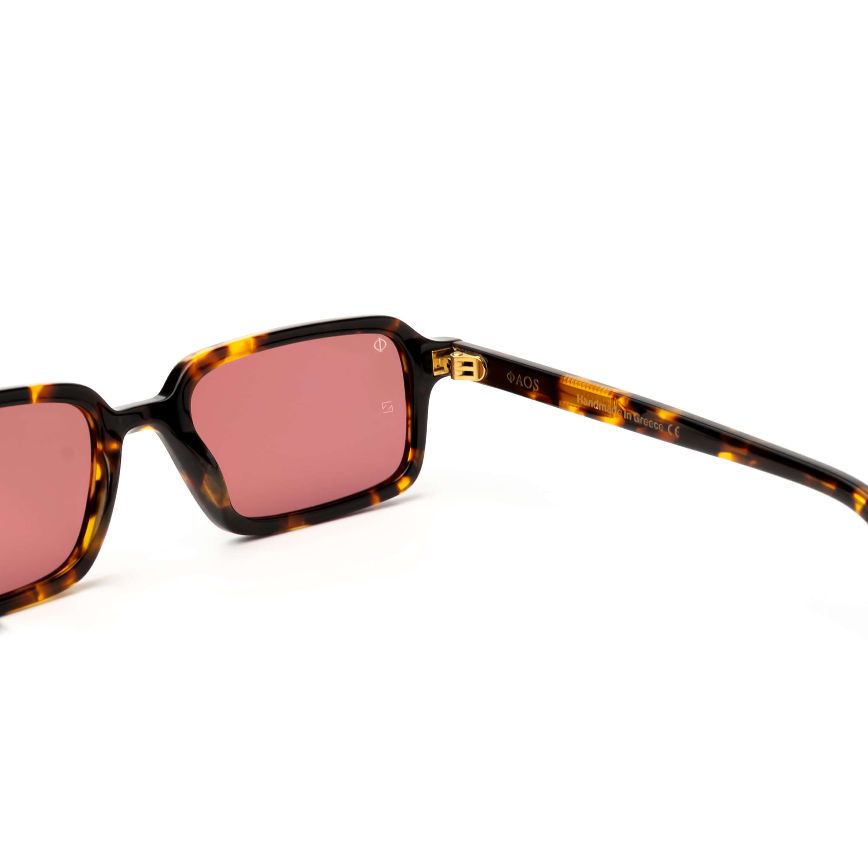 KEROS IN MARBLE BROWN WITH VOLCANIC RED LENSES