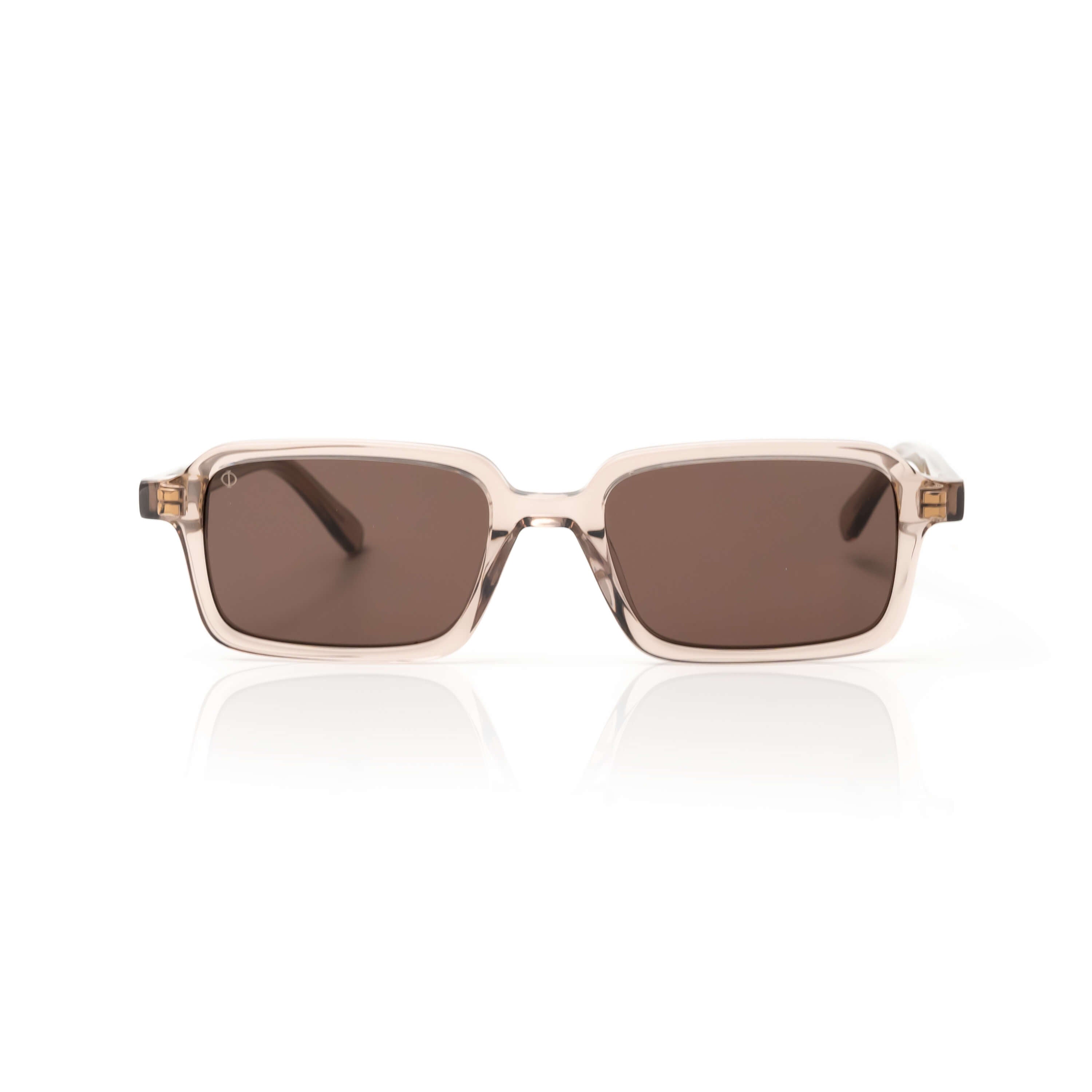 KEROS IN CRYSTAL BEIGE WITH STONE BROWN LENSES