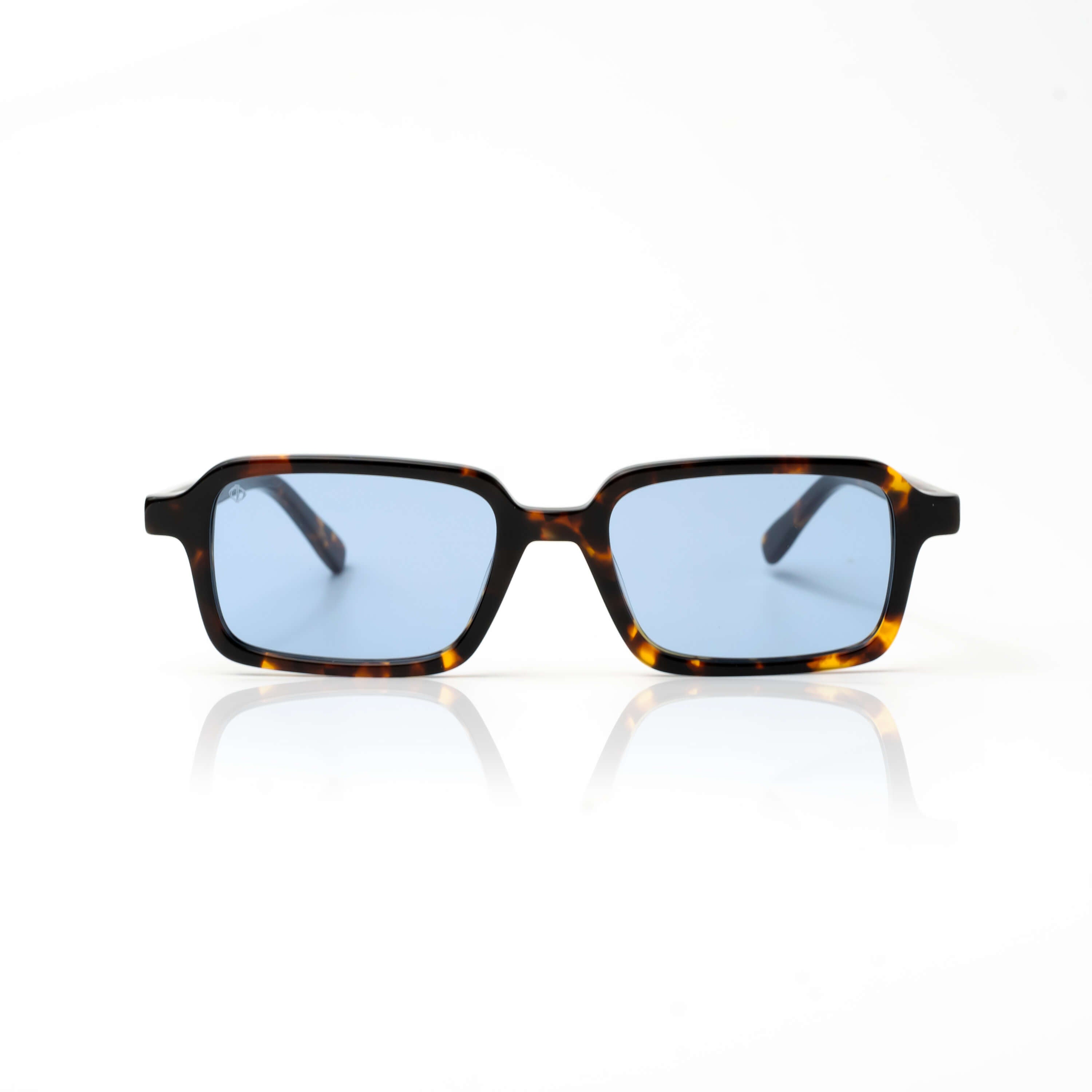 KEROS IN MARBLE BROWN WITH KYANO BLUE LENSES