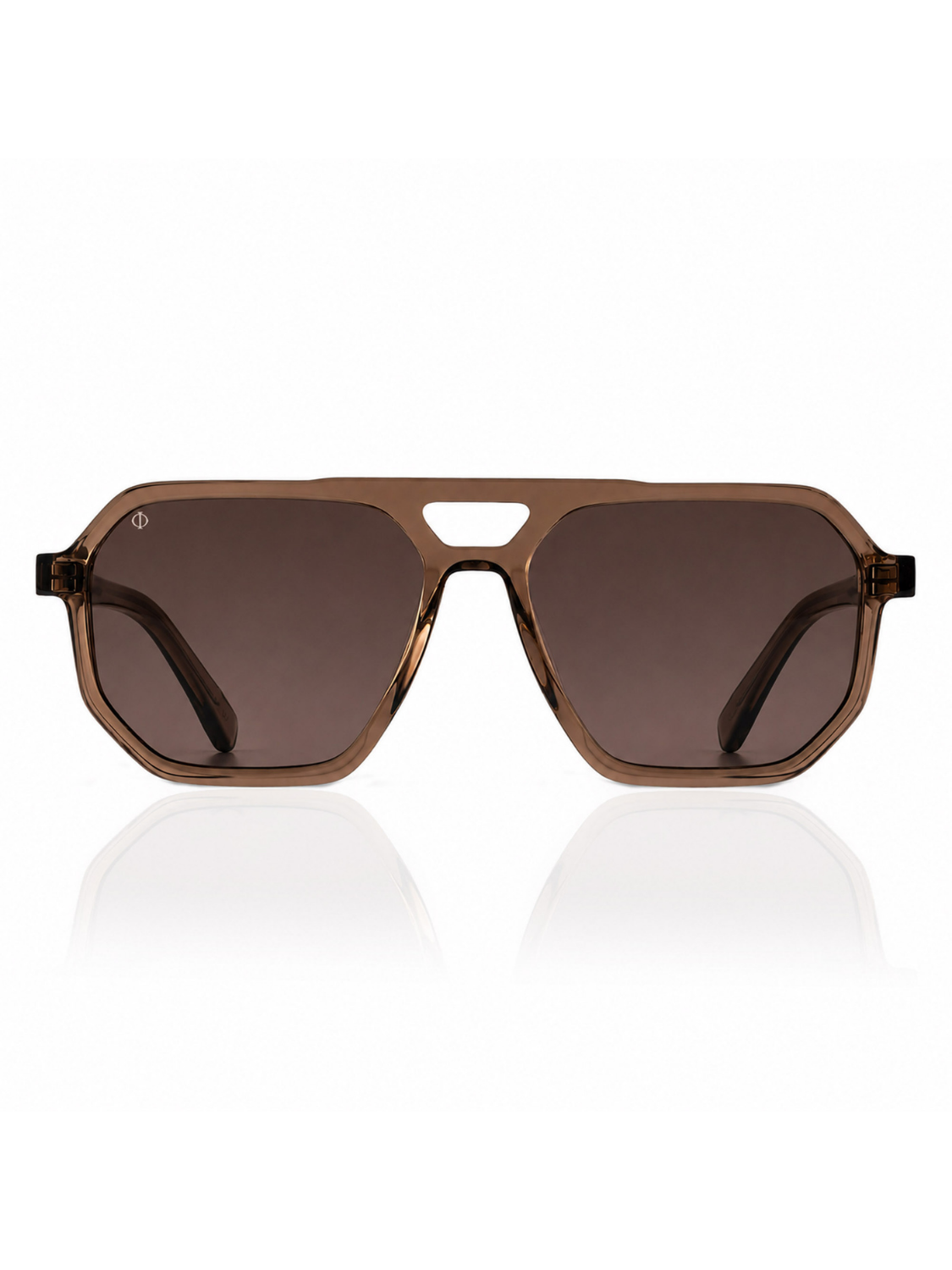 KYTHNOS IN CRYSTAL SEPIA WITH STONE BROWN LENSES