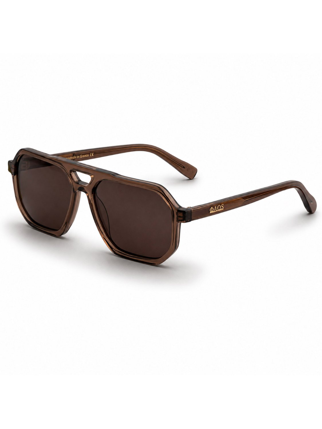 KYTHNOS IN CRYSTAL SEPIA WITH STONE BROWN LENSES