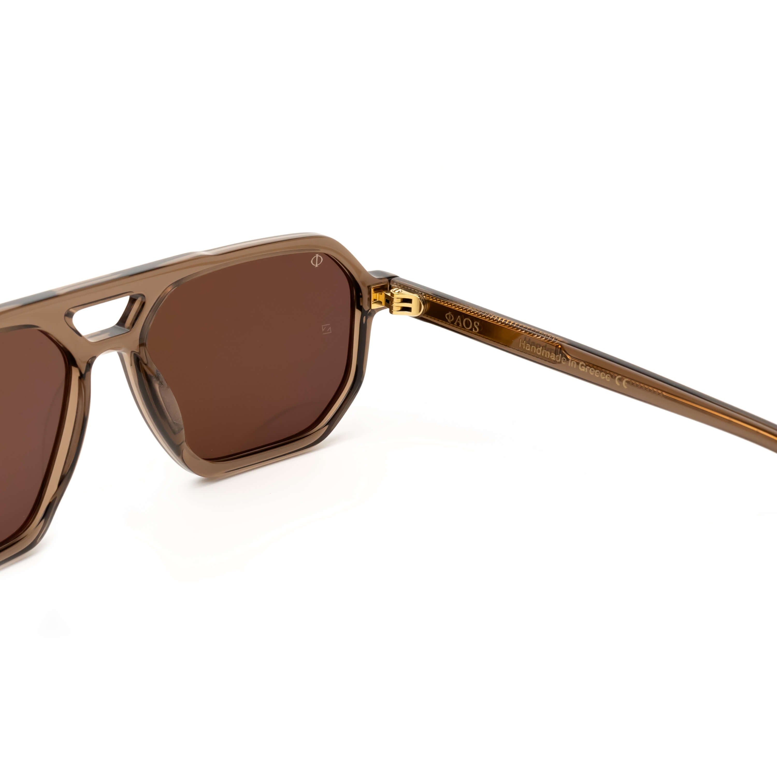 KYTHNOS IN CRYSTAL SEPIA WITH STONE BROWN LENSES