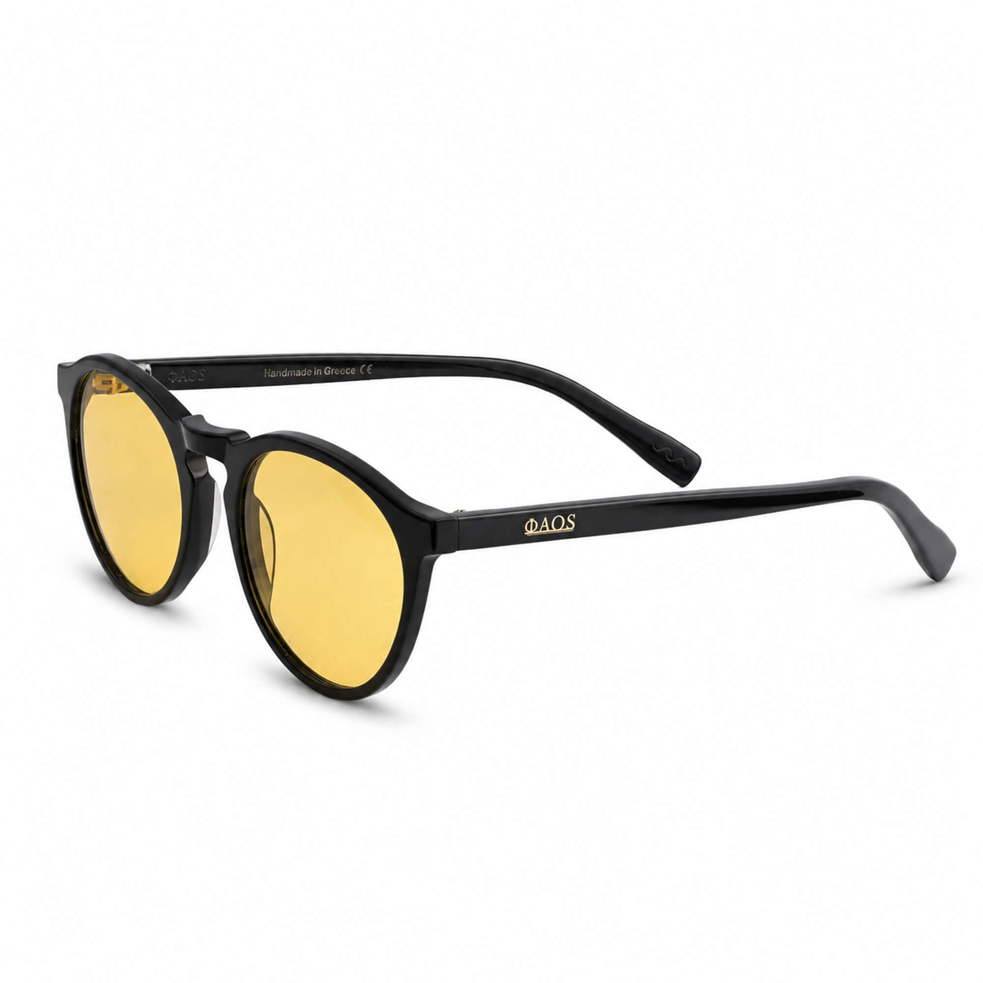 TINOS IN EREVOS BLACK WITH HONEY YELLOW LENSES