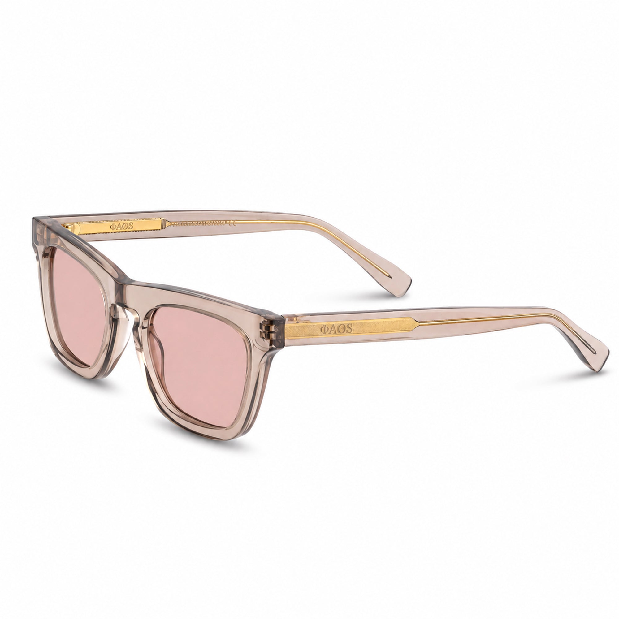 ICARIA IN CRYSTAL BEIGE WITH ROSEWATER PINK LENSES