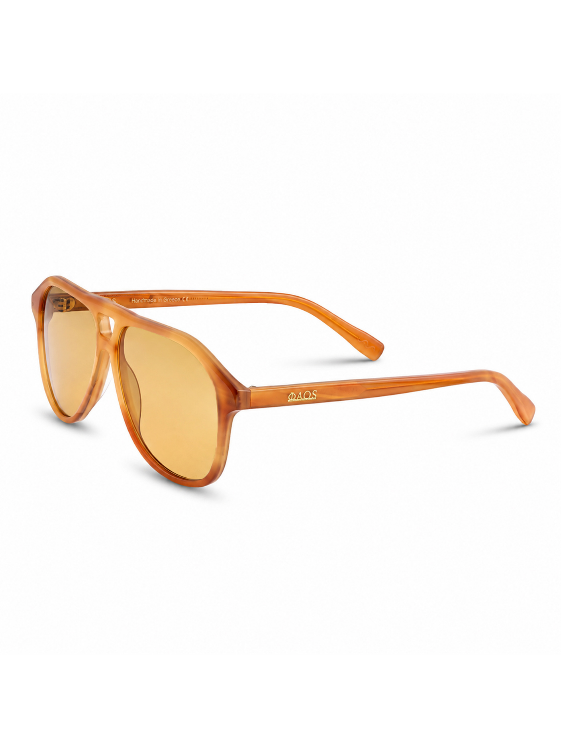 SERIFOS IN MARBLE AMBER WITH SAFFRON YELLOW LENSES