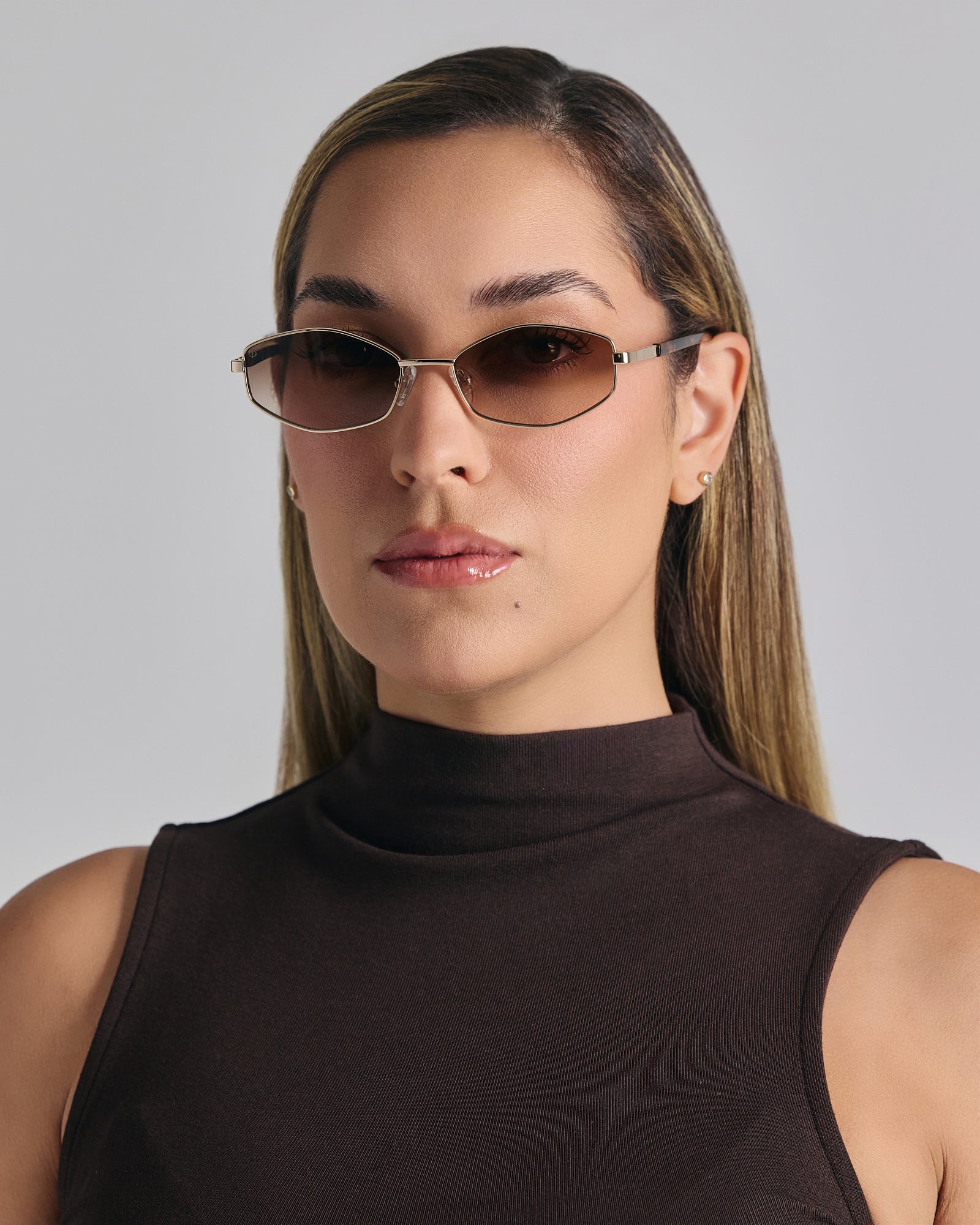 ARIADNE IN MARBLE BROWN WITH SUNSET BROWN LENSES