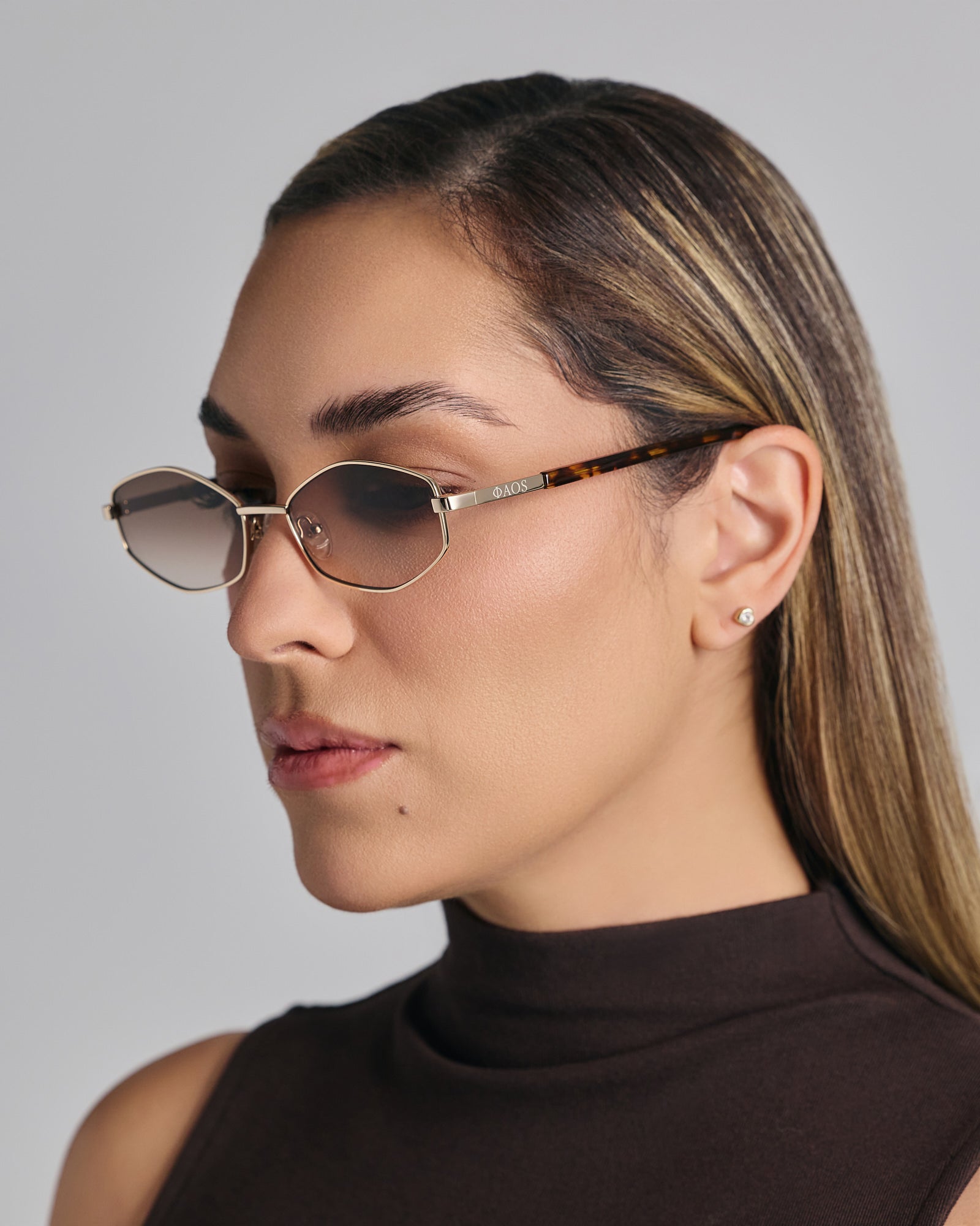 ARIADNE IN MARBLE BROWN WITH SUNSET BROWN LENSES