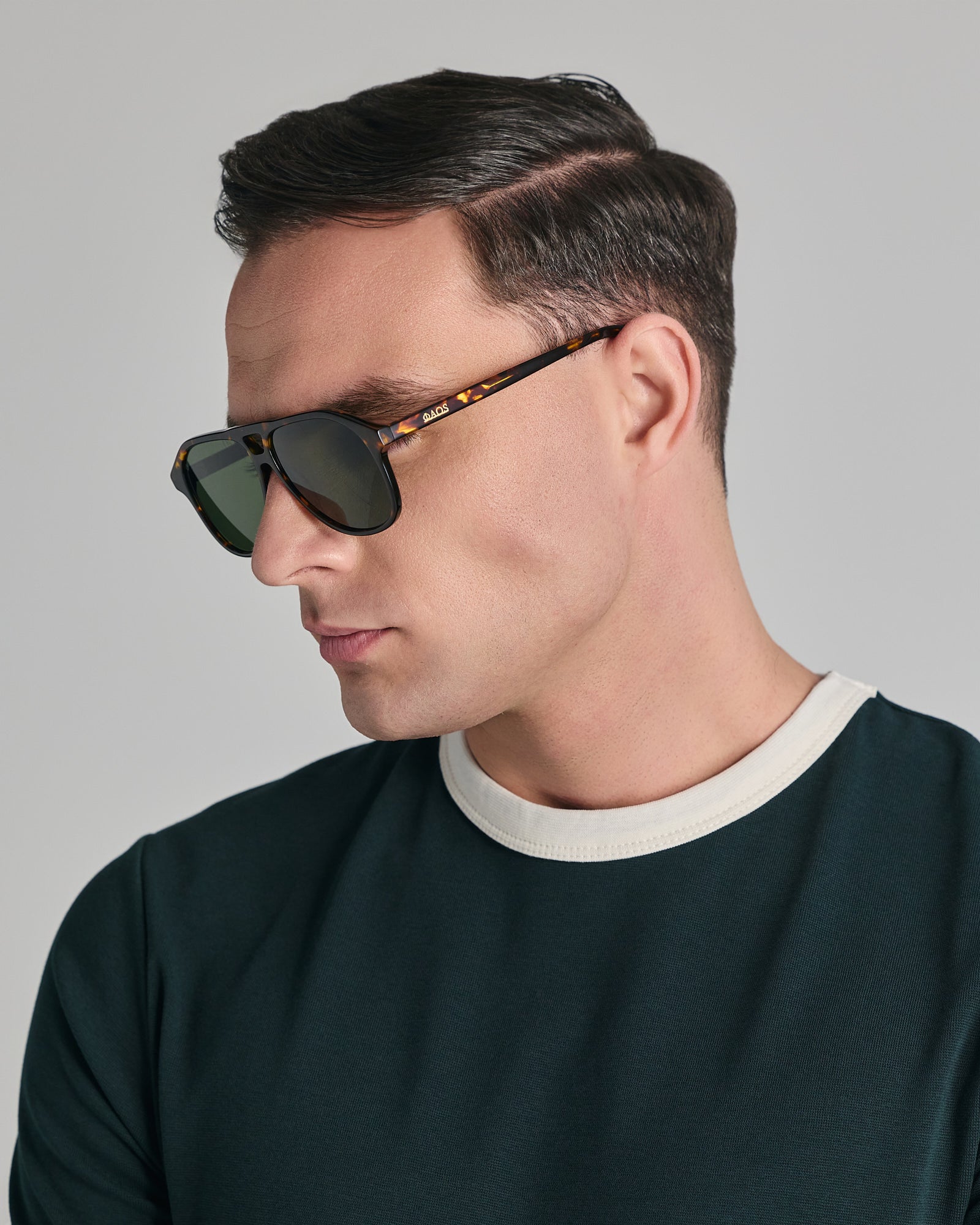 SERIFOS IN MARBLE BROWN WITH ALGAE GREEN LENSES