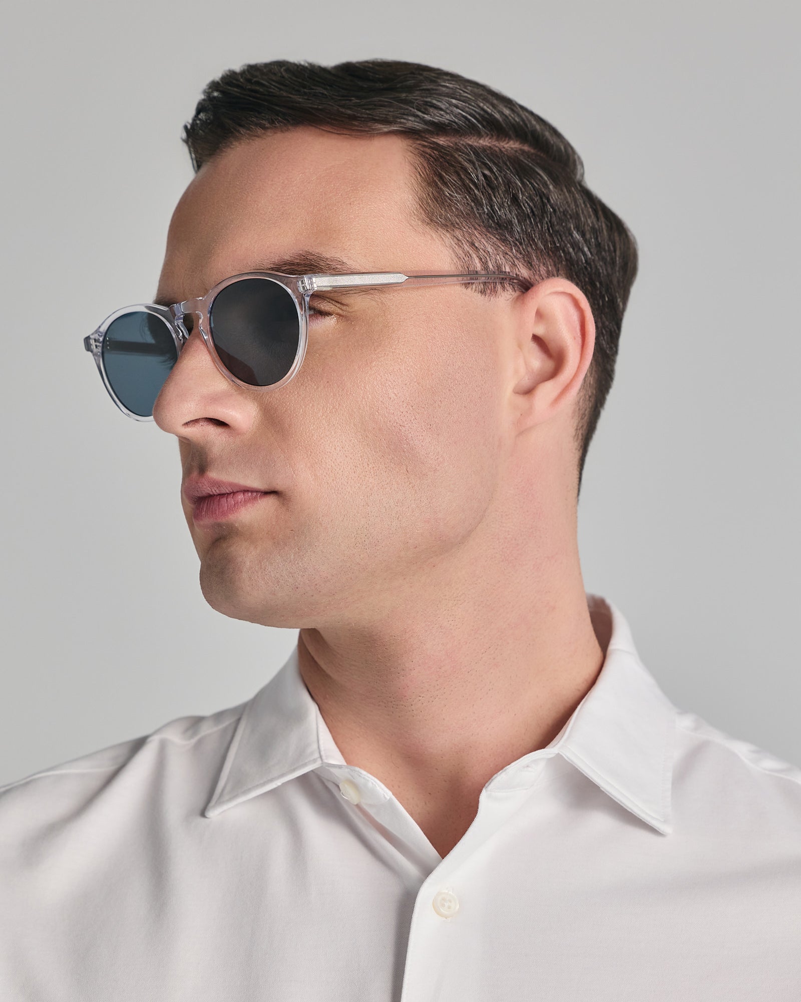 MONACO IN CRYSTAL WHITE WITH AEGEAN BLUE LENSES