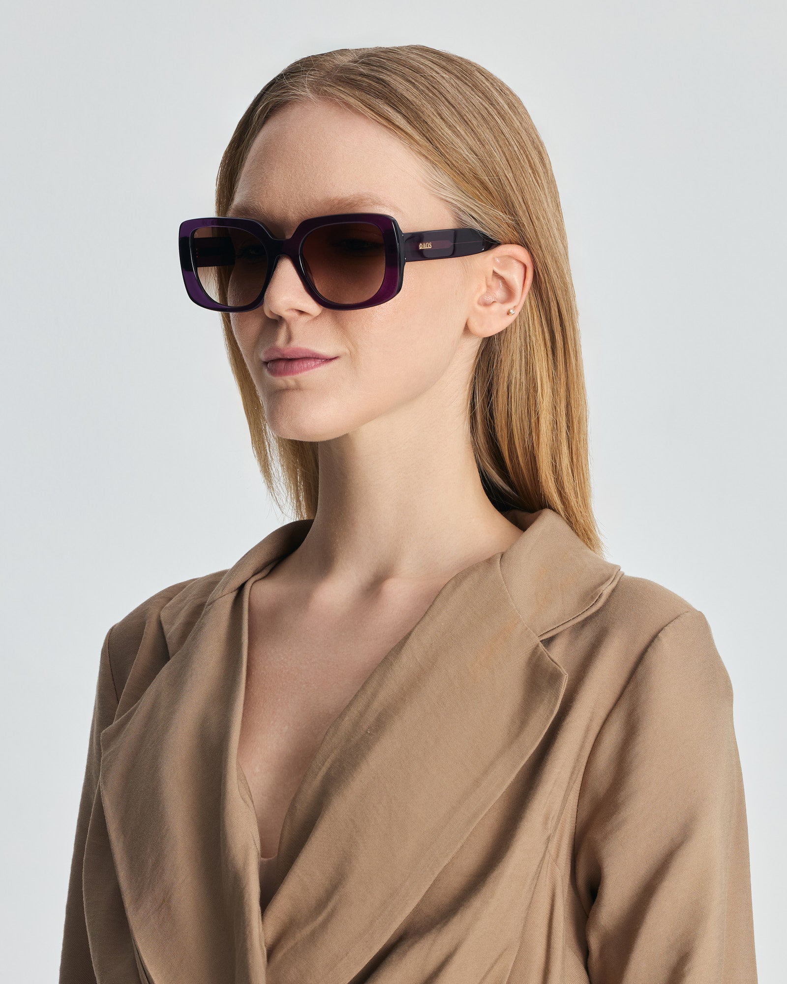 RHODES IN EREVOS BLACK WITH PURPLE GRADIENT LENSES