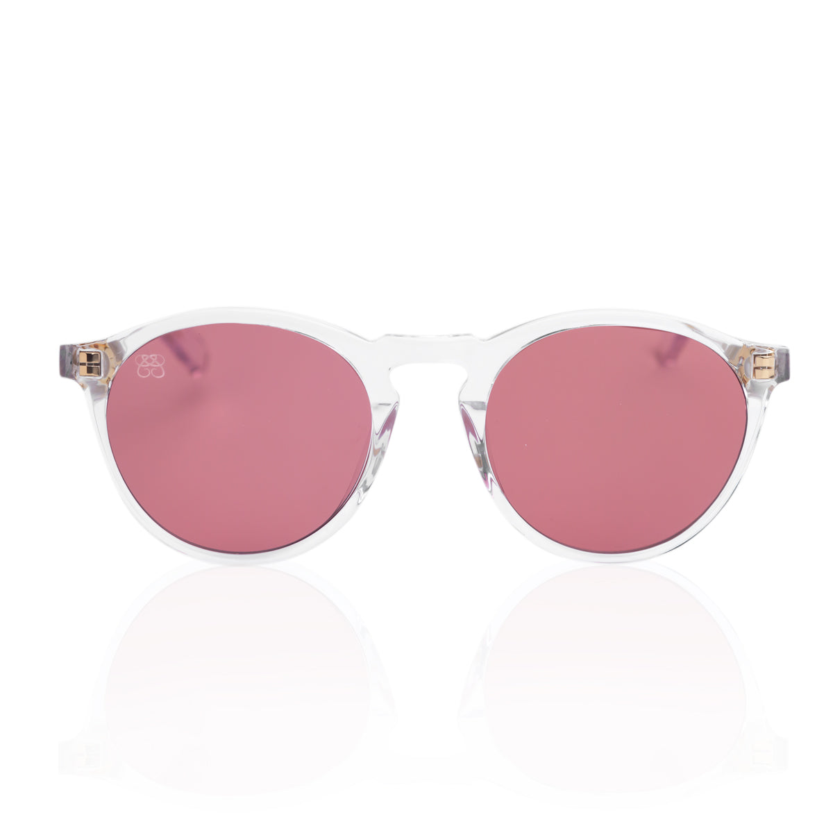 MONACO IN CRYSTAL WHITE WITH VOLCANIC RED LENSES